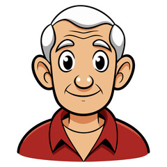 Obraz premium an elderly man portrait smiling and looking directly at the viewer. His expression is warm and inviting, conveying a sense of wisdom vector illustration