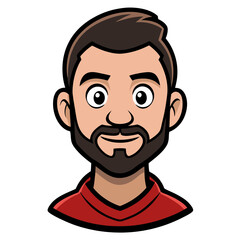 Obraz premium a portrait of a man with a beard smiling vector illustration