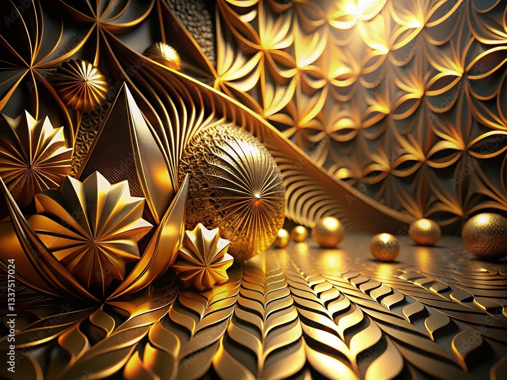 Poster abstract gold and dark texture design: deep depth of field stock photo