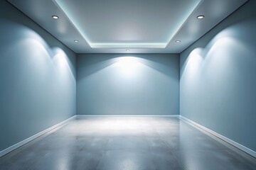 Obraz premium Abstract Gray Gradient Wall, Empty Room, Bright White Light, Modern Studio Background