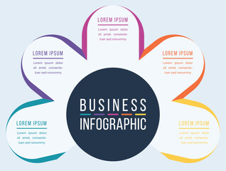 Infographic design 5 options information