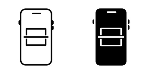 Scan QR code with mobile phone Icon set, Symbol isolated white background. vector illustration. color editable.