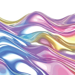 Iridescent Abstract Wavy Liquid Surface with Bright Colors