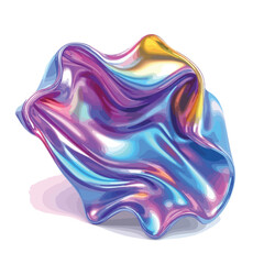 Iridescent Abstract Wavy Liquid Surface with Bright Colors