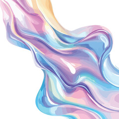 Flowing Iridescent Liquid Waves in Pastel Colors