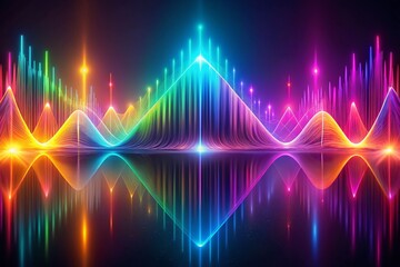 Fototapeta premium Abstract Neon Waveform: Minimalist Glowing Digital Art