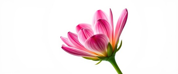 Naklejka premium A vibrant single bloom, petals unfurled, set against pure white, single, macro