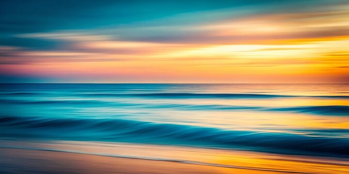Abstract Ocean Seascape: Retro Vintage Panning Motion Blur Minimalist Photography