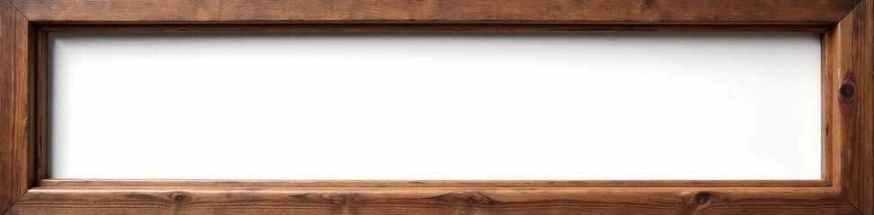 Naklejka premium Antique, elongated wooden frame; blank canvas cutout , minimalist, clean