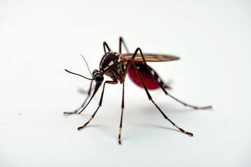 Fototapeta premium Close-up of a mosquito icon on a white background, insect, icon