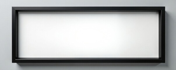 Sleek black frame, crisp white mat, clean lines, blank, mat, frame