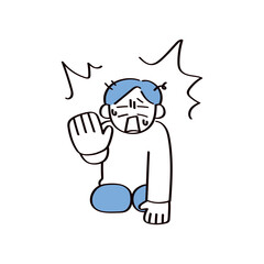 慌てる人のイラスト