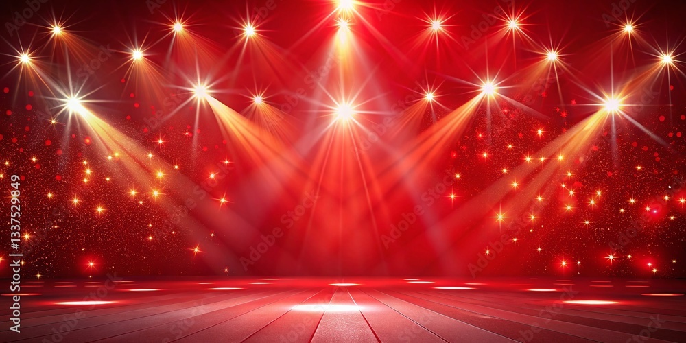 Poster abstract red strobe light background - energetic dynamic atmosphere stock photo