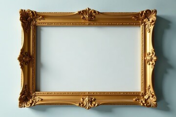 Elegant golden wood frame, vintage style, clean background , vintage frame, wooden frame