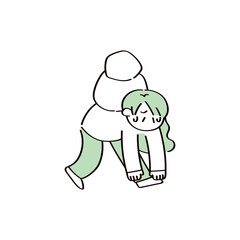 重くて辛そうな人のイラスト