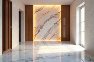 Glossy marble flooring, abstract art, soft lighting , lighting, art, grey