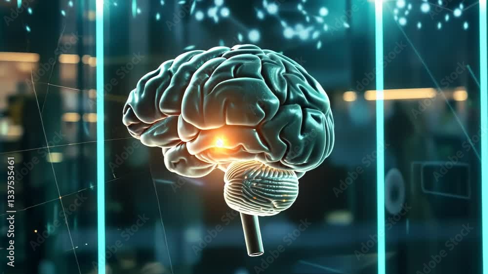 Poster exploring the complexities of brain function through advanced technology insights and visualization 