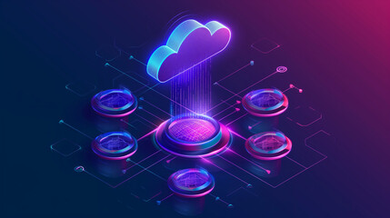 Data science, database management, futuristic information technology background. Data engineering with AI and cloud computing, big data analytics, digital transformation, future tech -