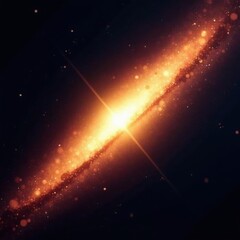 Fototapeta premium Bright celestial body with golden sparkling trail, seamless loop animation , holiday, glittering, festive