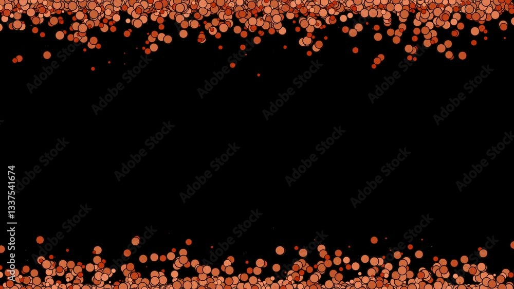 Poster abstract orange bokeh, glowing floating particles, and a dark black background create a warm and dre