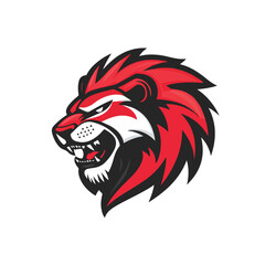 Majestic Lion Head Roaring Logo Mascot Vector Illustration