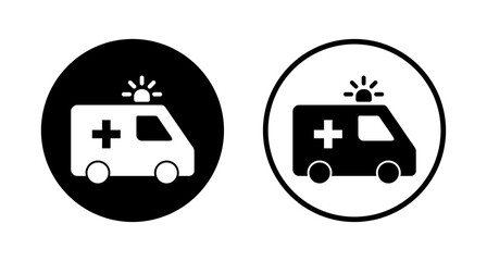 Ambulance icon logo design. ambulance truck sign and symbol. ambulance car