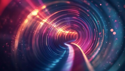 Colorful tunnel of light, swirling energy
