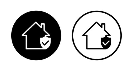 home insurance icon logo design. home protection sign and symbol