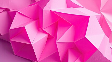 Obraz premium A collection of vibrant pink origami shapes unfolds with playful textures showcasing artistry and creativity in a bright and inviting workspace