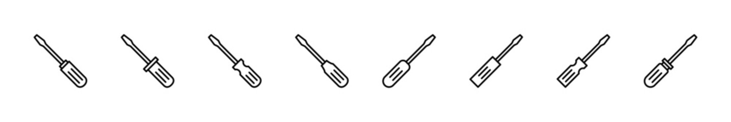 Screwdriver icon set. tools icon vector