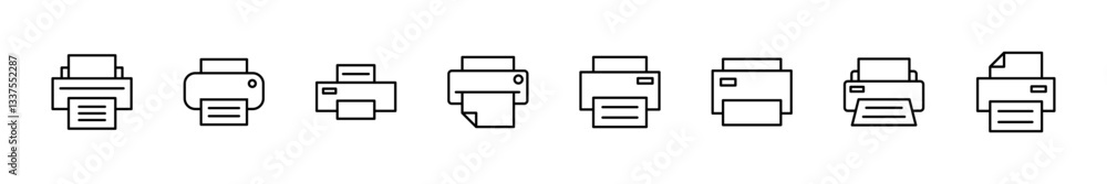 Poster print icon set. printer icon vector.