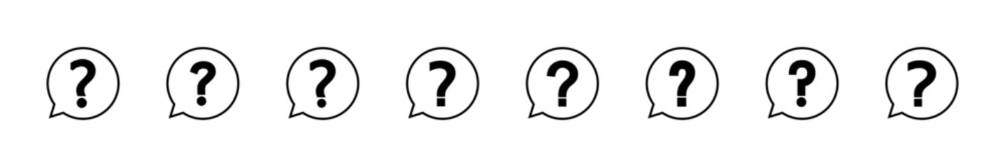 Question icon set. question mark icon vector.