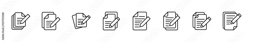 Poster note icon set. notepad icon vector. edit file. write icon