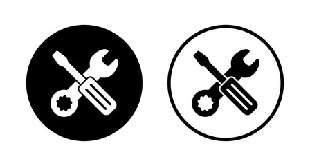 Tools icon logo design. tool sign and symbol. setting icon. Wrench and screwdriver. Service, repair