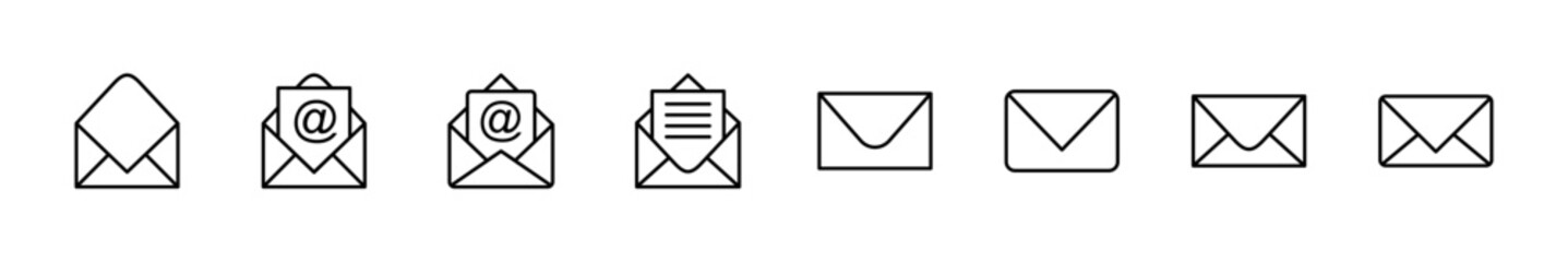 Mail icon set. email icon vector. E-mail icon. Envelope illustration