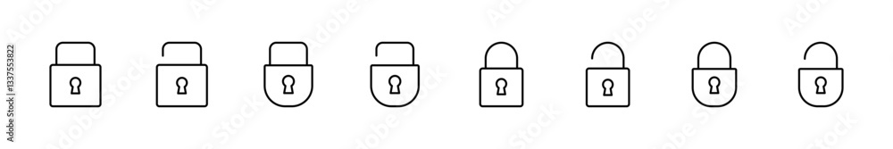 Poster lock icon set. padlock icon vector. encryption icon. security symbol