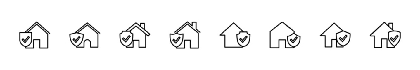 House insurance icon set. house protection icon.