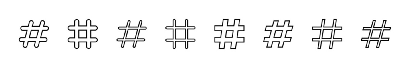Hashtag icon set. hashtag symbol