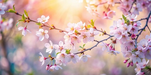 Aerial View Pastel Blossoms Tranquil Garden Serene Nature Beauty Spring