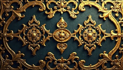 Intricate gold arabesque pattern on vintage background; ideal for cards , geometric, heritage, oriental