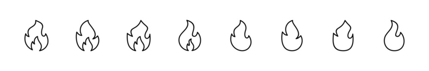 Fire icon set. fire vector icon
