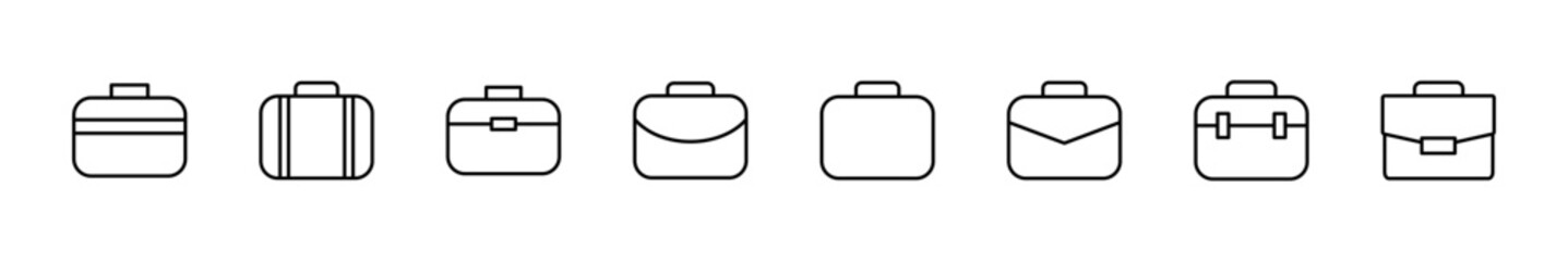 Briefcase icon set. suitcase icon. luggage symbol.
