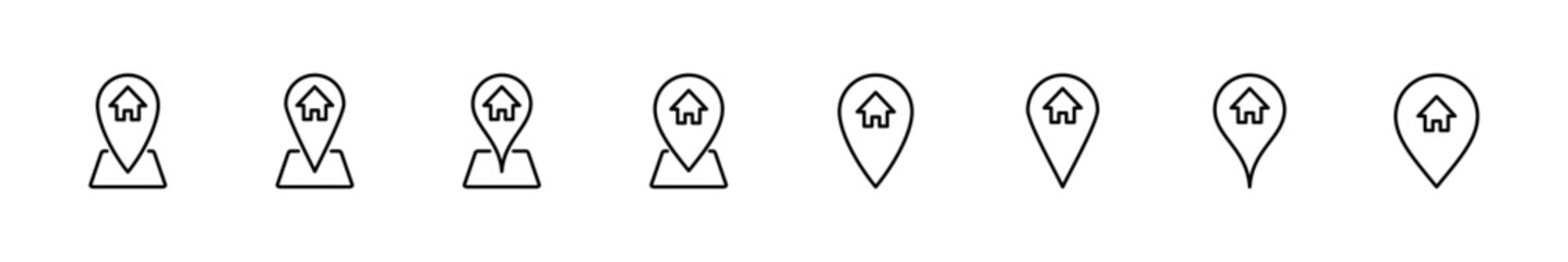 Address icon set. home location icon vector