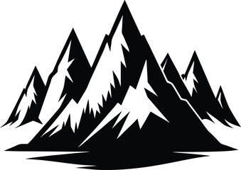 Obraz premium Mountain Silhouette Vector Design, Mountain Icon