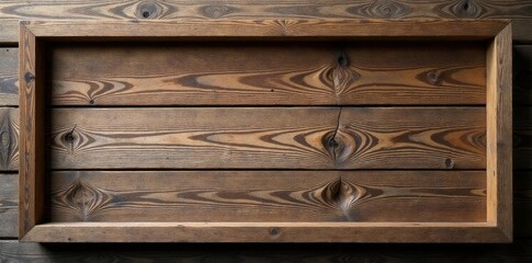 Rustic wooden horizontal frame, textured wall, brown wall, long frame, home decor