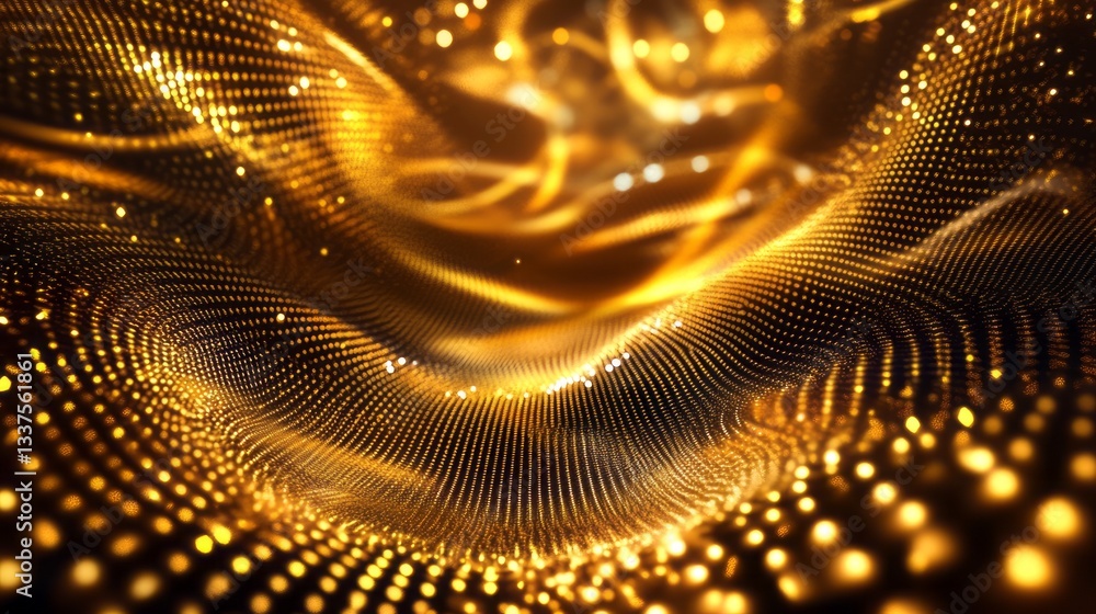 Poster glittering abstract gold background with luxurious shimmering particles and soft golden light bokeh 