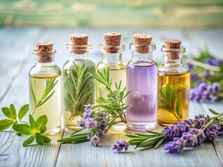Aromatic Essential Oils: Lavender, Rosemary, Thyme - Long Exposure Photography