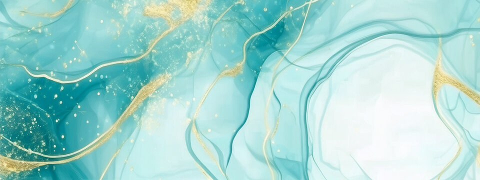 Marble texture liquid watercolor background with golden lines. Pastel marble  ink drawing effect.design template for wedding invitation, menu