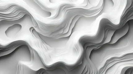 Obraz premium Abstract grey background with intricate white line patterns showcasing fluid and layered textures