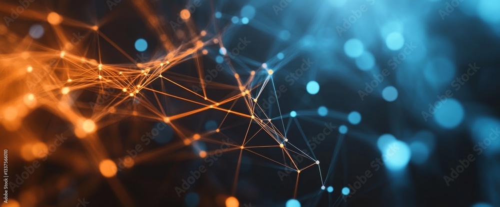 Poster abstract network of interconnected points and lines (3)
